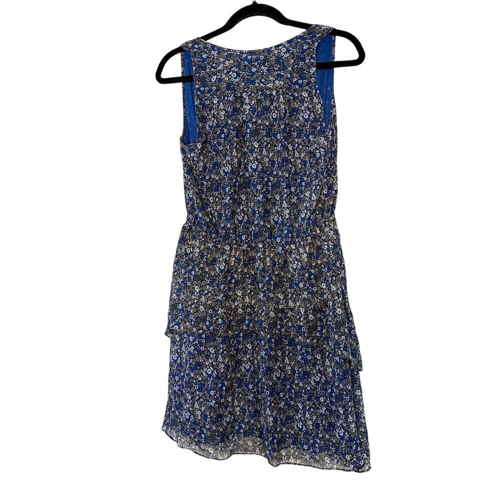 Derek Lam 10 Crosby Blue Floral Tiered Sleeveless Dress Sz 6 - Picture 5 of 7